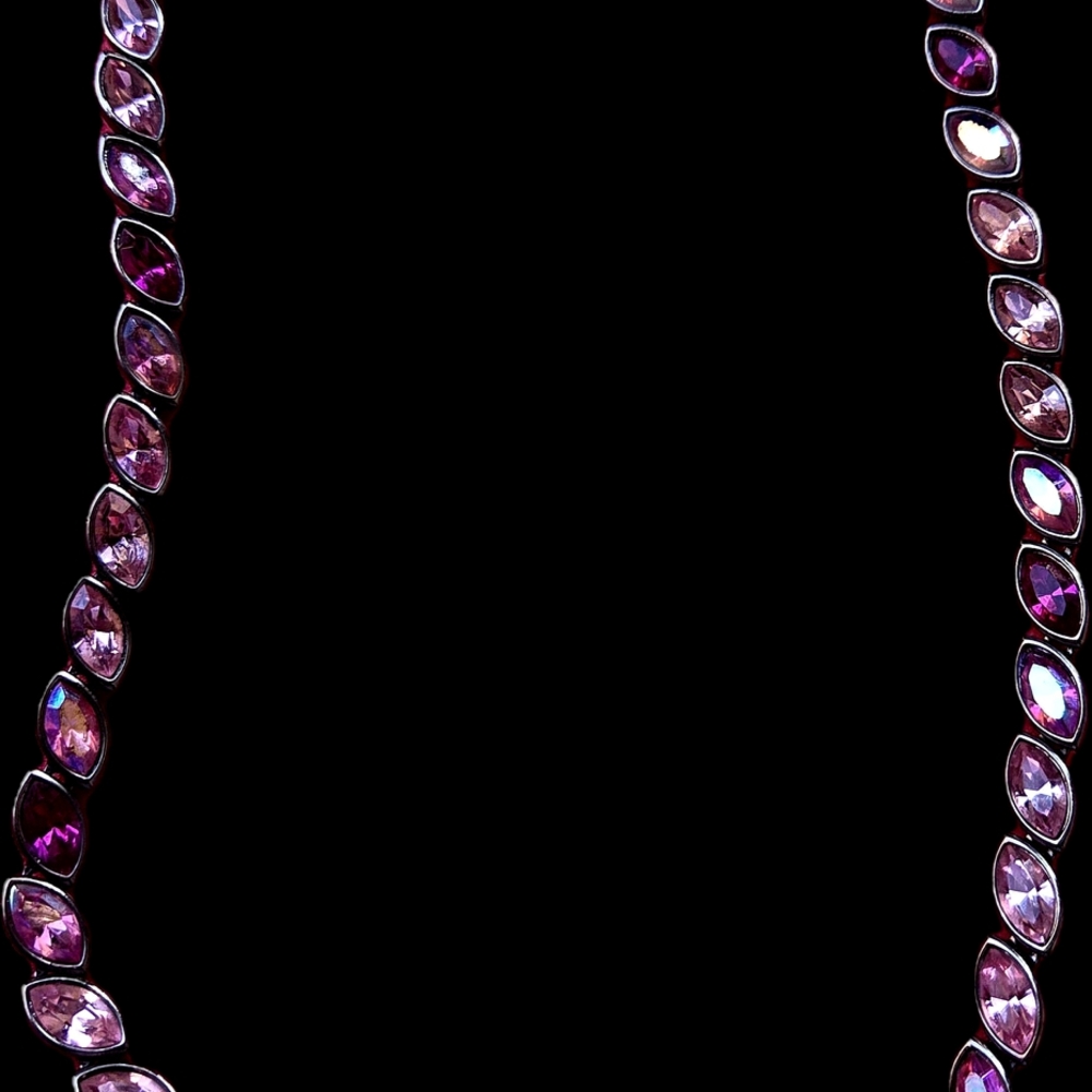 Givenchy Purple and Pink Stone Marquise Necklace